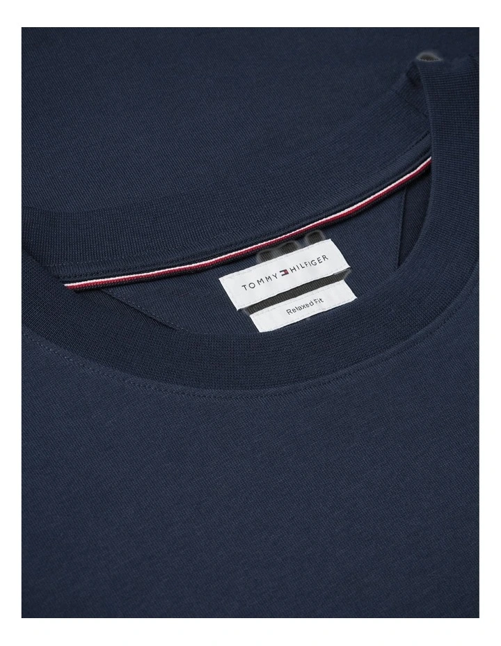 Logo Colour-Blocked Relaxed T-Shirt in Navy image 5