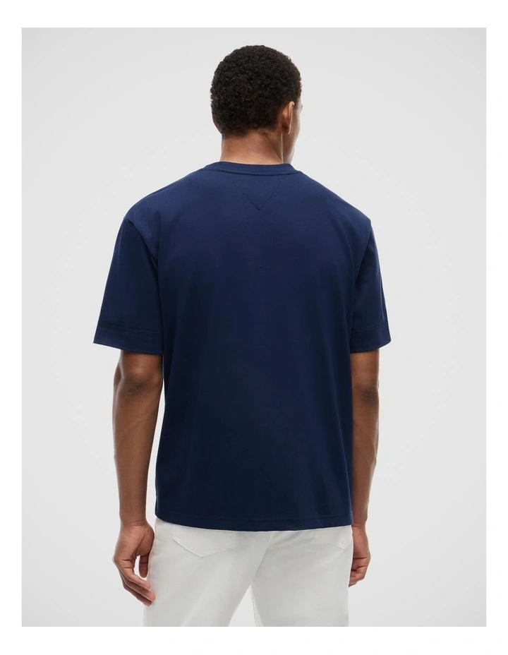 Mixed Texture T-Shirt in Navy image 3