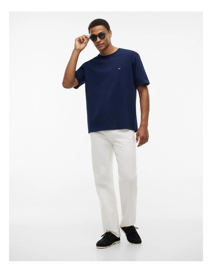 Mixed Texture T-Shirt in Navy image 4