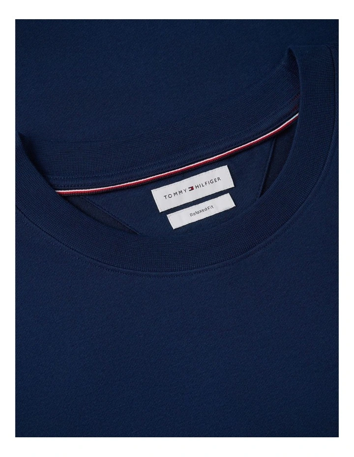Mixed Texture T-Shirt in Navy image 5