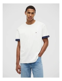 Mixed Texture T-Shirt in White