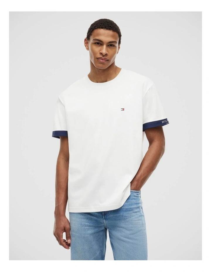 Mixed Texture T-Shirt in White image 1