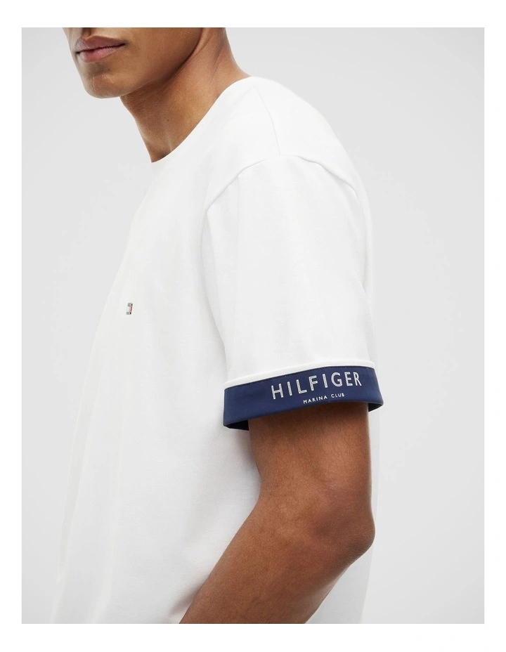 Mixed Texture T-Shirt in White image 2