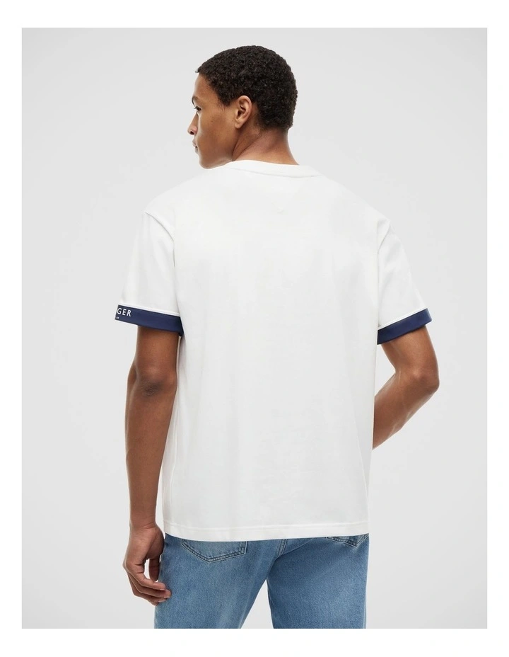 Mixed Texture T-Shirt in White image 3