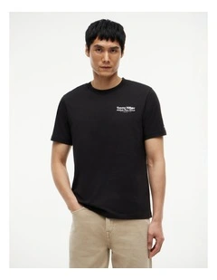 Back Graphic Jersey Crew Neck T-Shirt in Black
