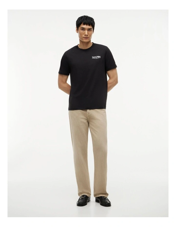 Back Graphic Jersey Crew Neck T-Shirt in Black image 4