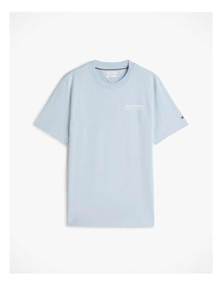 Back Graphic Jersey Crew Neck T-Shirt in Blue image 5