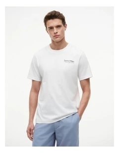 Back Graphic Jersey Crew Neck T-Shirt in White
