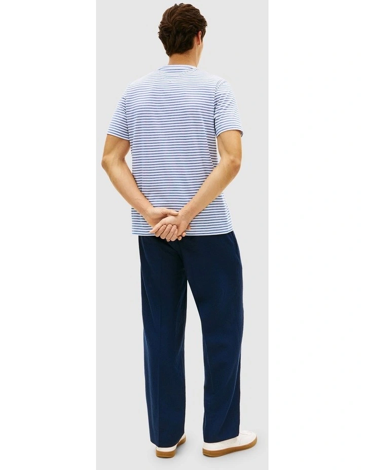 Essential Cotton Stripe Tee in Blue image 2