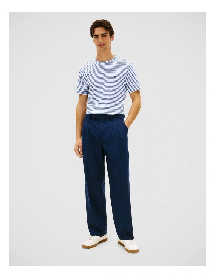 Essential Cotton Stripe Tee in Blue image 3