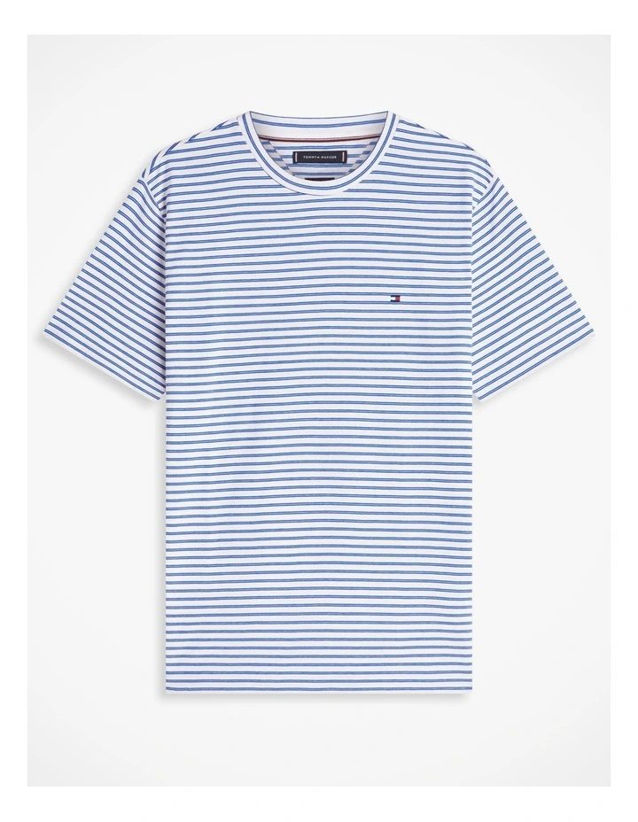 Essential Cotton Stripe Tee in Blue image 6