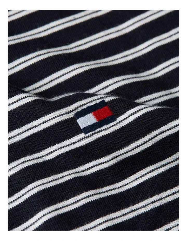 Essential Cotton Stripe Tee in Navy image 5