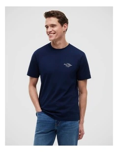 Back Logo Jersey T-Shirt in Navy