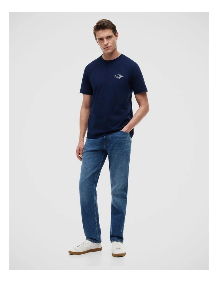 Back Logo Jersey T-Shirt in Navy image 3