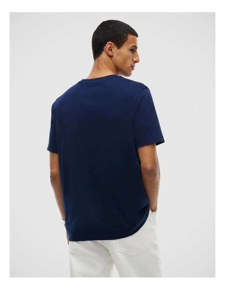 Wavy Flag Appliqu Jersey T-Shirt in Navy image 2