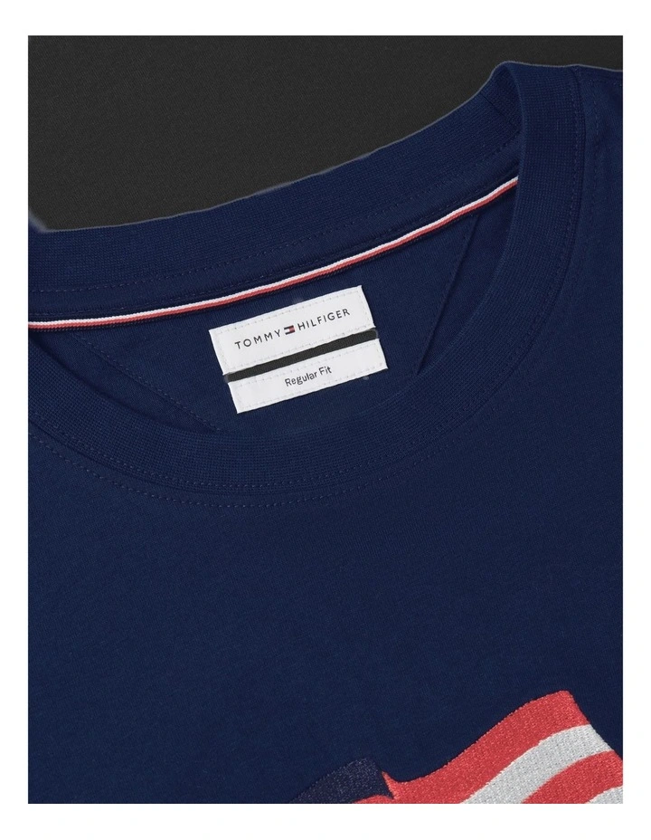 Wavy Flag Appliqu Jersey T-Shirt in Navy image 5