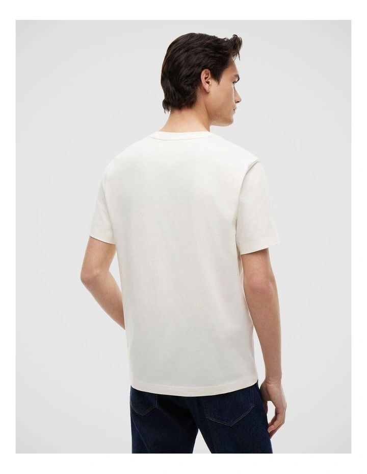 Wavy Flag Appliqu Jersey T-Shirt in White image 2