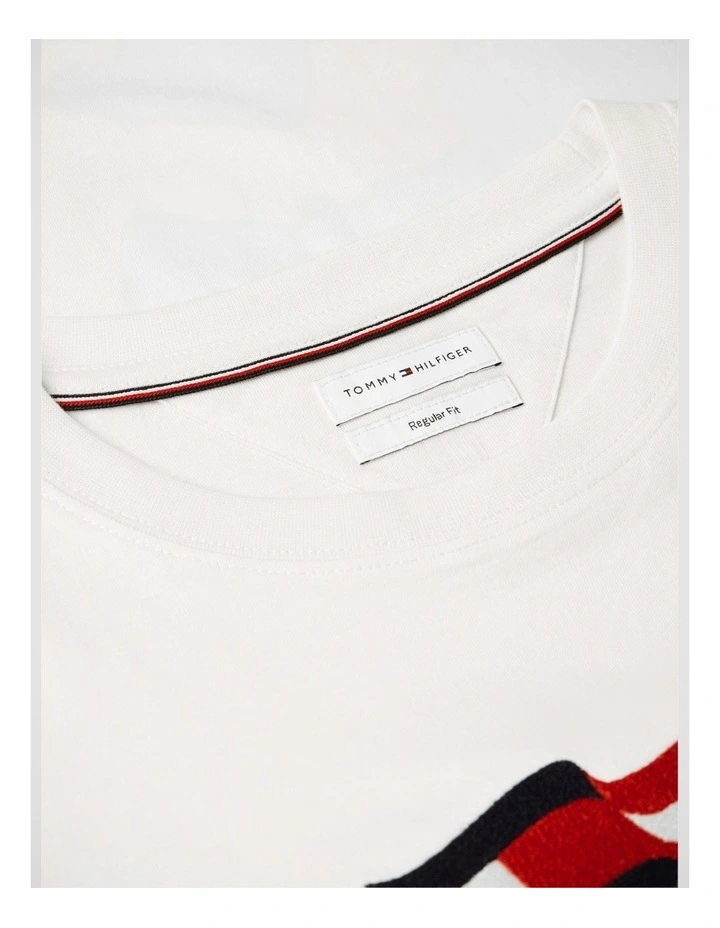 Wavy Flag Appliqu Jersey T-Shirt in White image 5