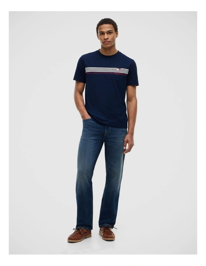 Americana Striped Tee in Navy image 3