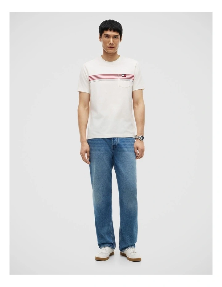 Americana Striped Tee in White image 3