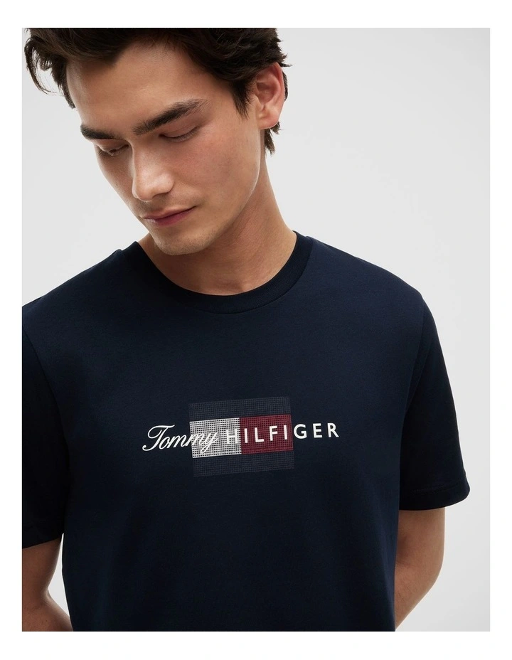 Flag Graphic Jersey T-Shirt in Navy image 4