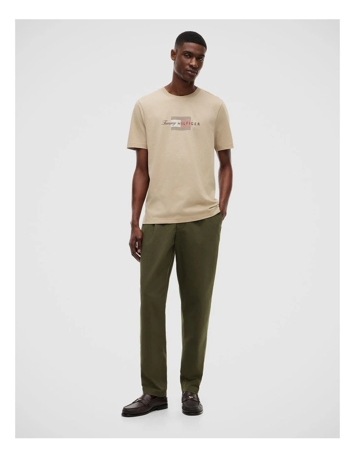 Flag Graphic Jersey T-Shirt in Beige image 3