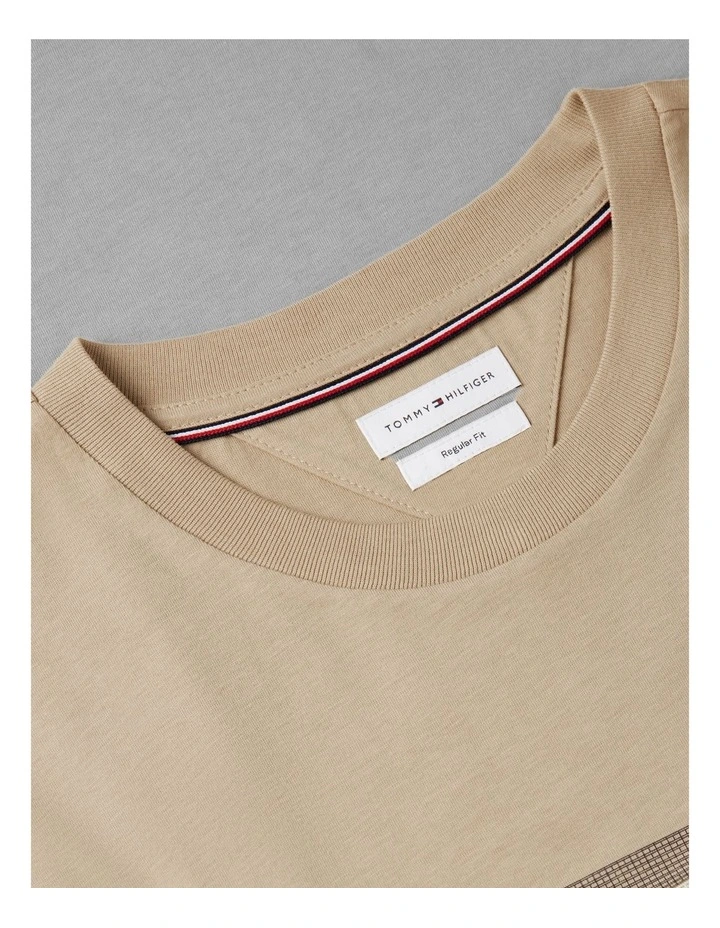 Flag Graphic Jersey T-Shirt in Beige image 5