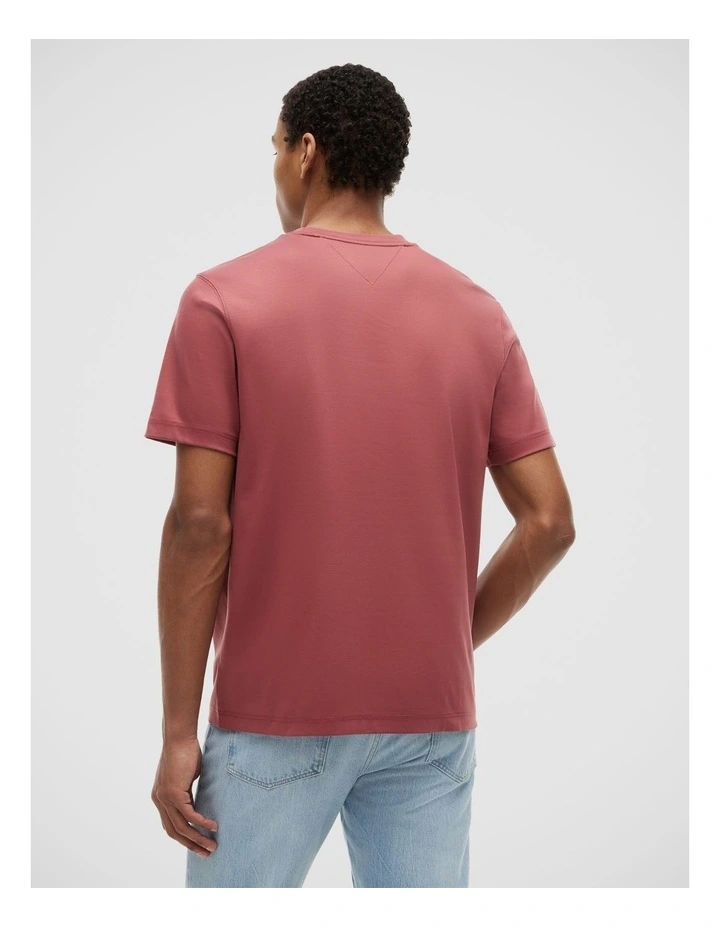 Tonal Logo Embroidery Interlock Knit T-Shirt in Purple image 2