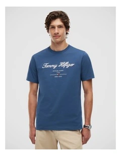 Script Logo Jersey T-Shirt in Blue