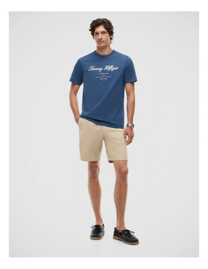 Script Logo Jersey T-Shirt in Blue image 3