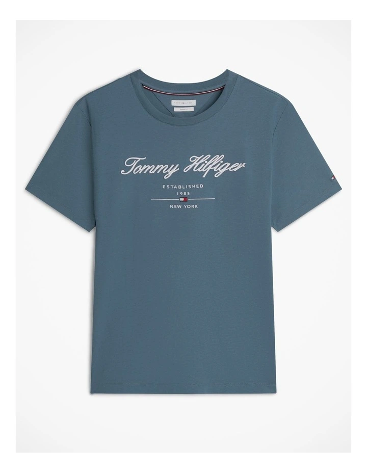 Script Logo Jersey T-Shirt in Blue image 6