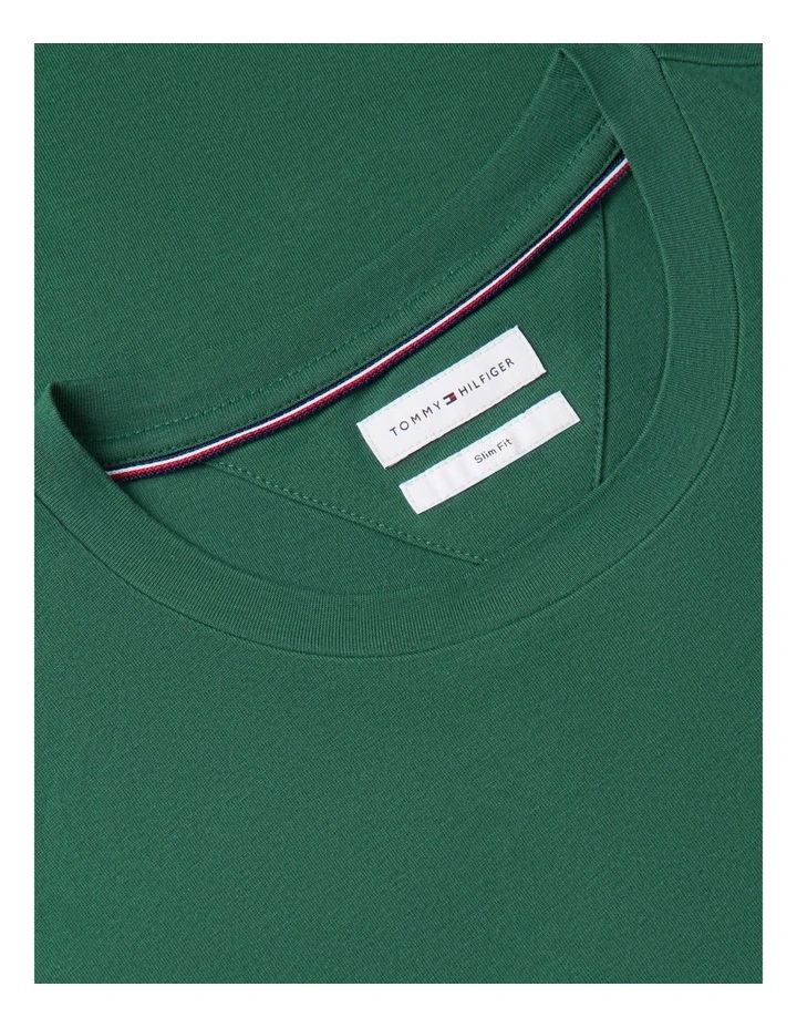 Slim Fit Cotton T-Shirt in Green image 5