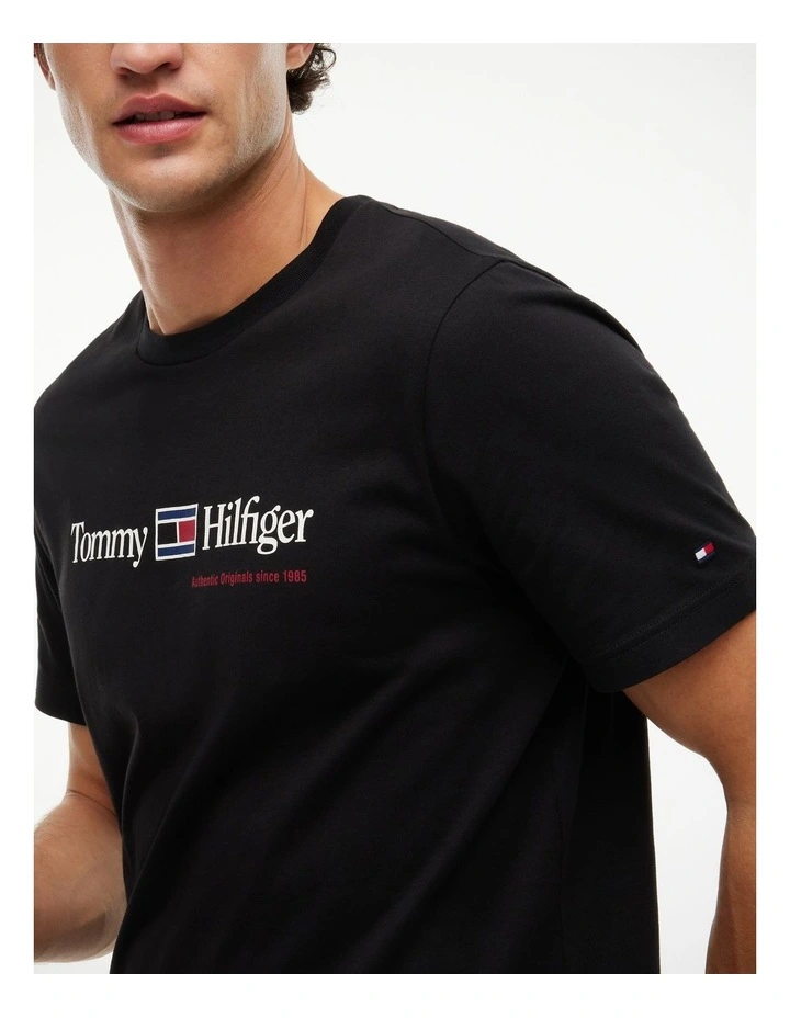 Logo Jersey Crew Neck T-Shirt in Black image 3