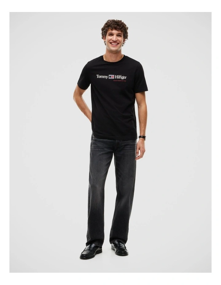 Logo Jersey Crew Neck T-Shirt in Black image 4