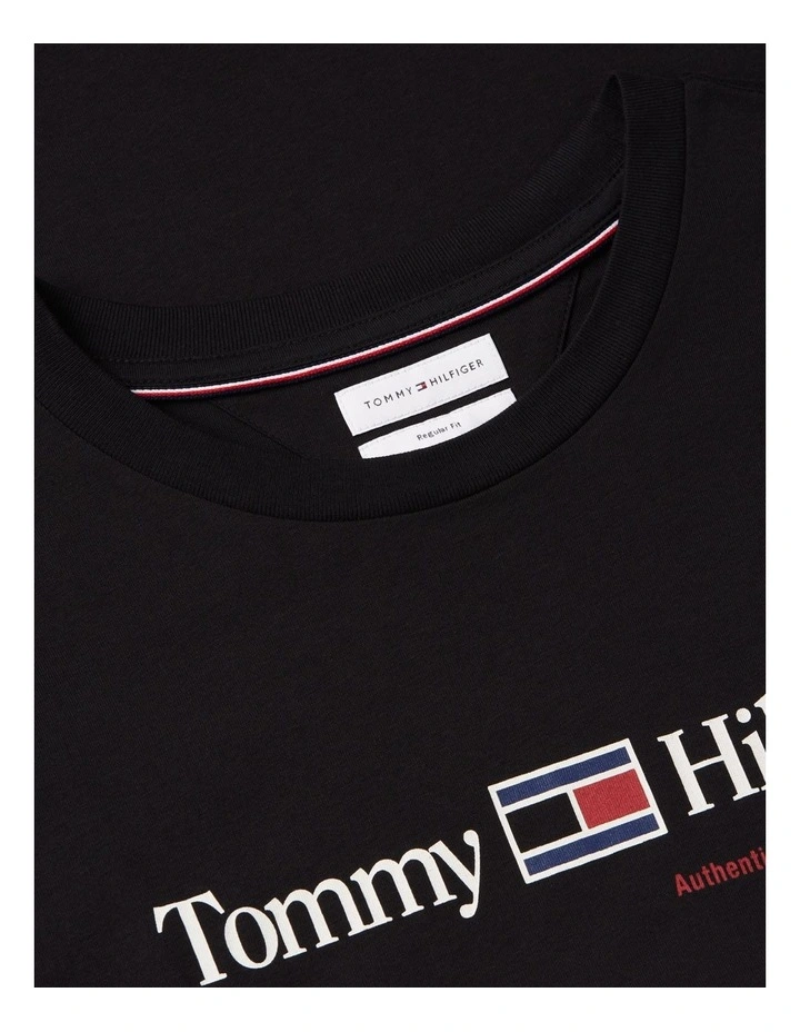 Logo Jersey Crew Neck T-Shirt in Black image 5