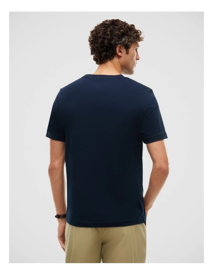 Logo Jersey Crew Neck T-Shirt in Navy image 2