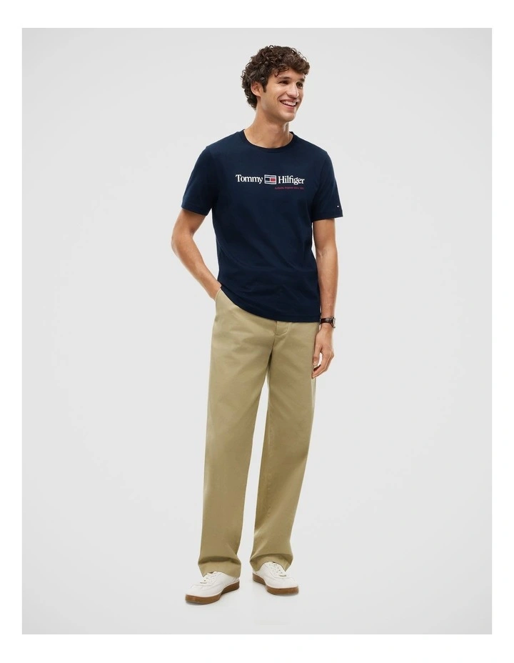 Logo Jersey Crew Neck T-Shirt in Navy image 4