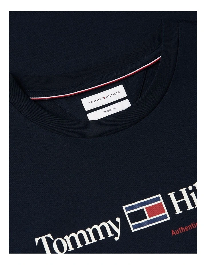Logo Jersey Crew Neck T-Shirt in Navy image 5