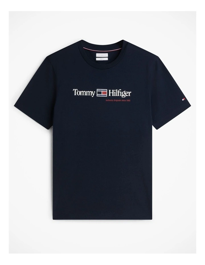 Logo Jersey Crew Neck T-Shirt in Navy image 6