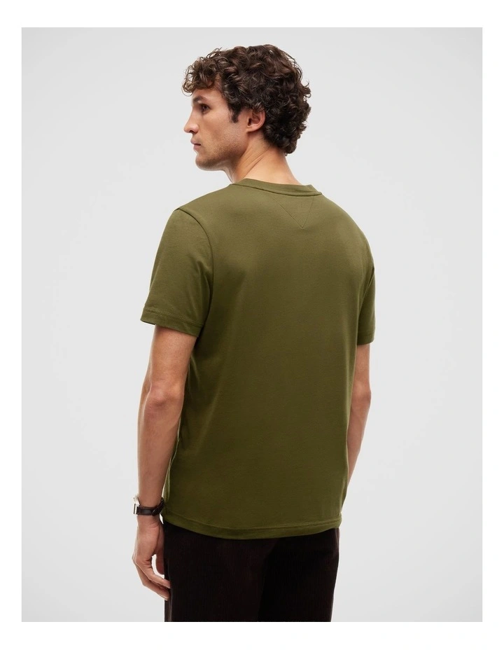 Logo Jersey Crew Neck T-Shirt in Green image 2