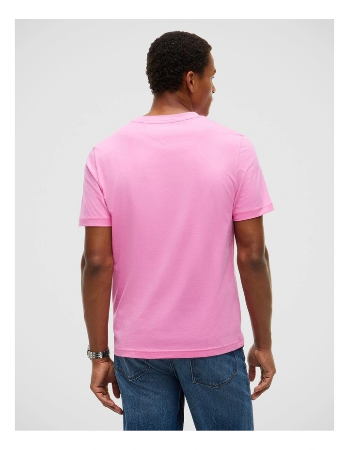 Logo Jersey Crew Neck T-Shirt in Pink image 2
