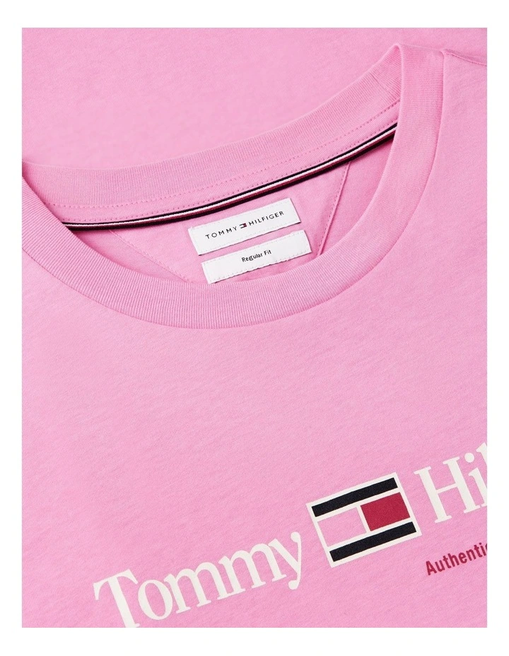 Logo Jersey Crew Neck T-Shirt in Pink image 5