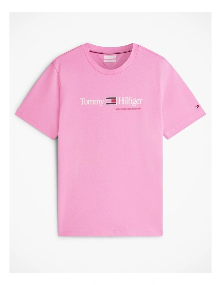 Logo Jersey Crew Neck T-Shirt in Pink image 6