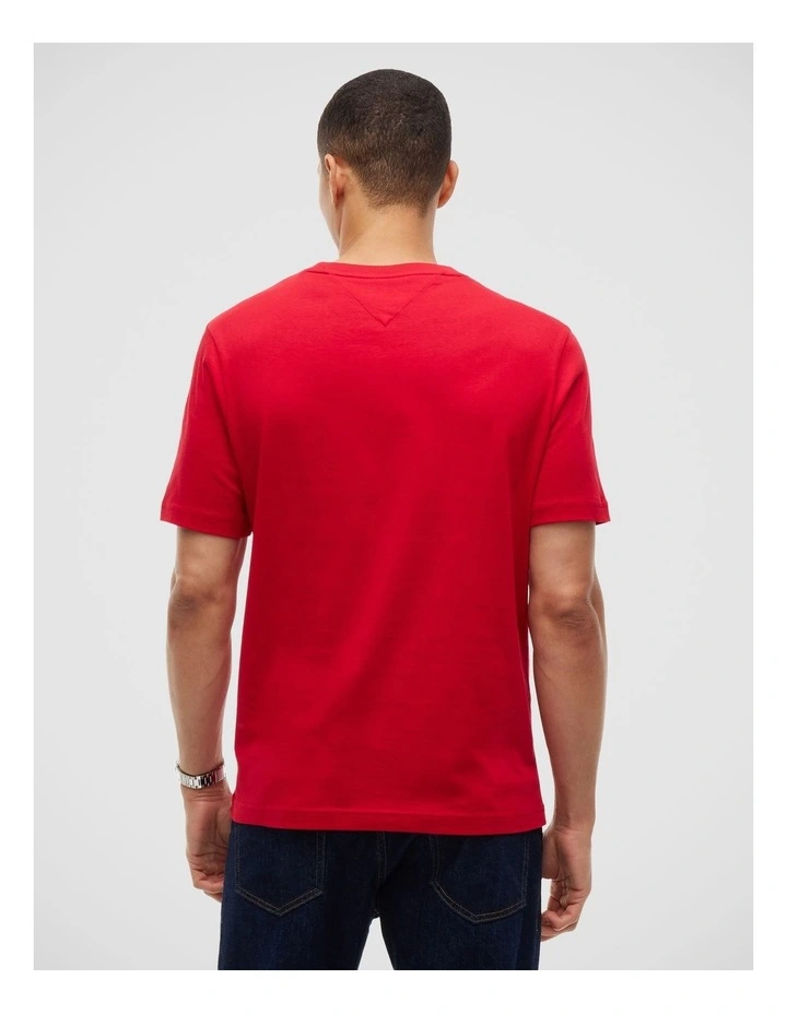 Logo Jersey Crew Neck T-Shirt in Red image 2