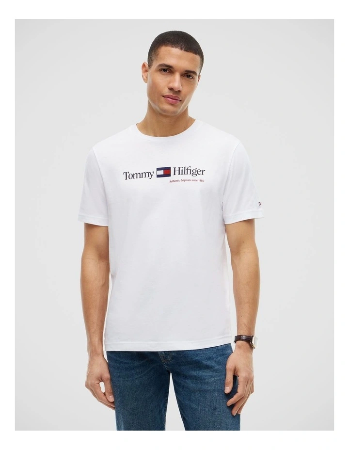 Logo Jersey Crew Neck T-Shirt in White image 1