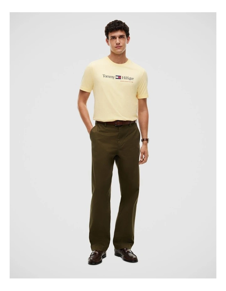 Logo Jersey Crew Neck T-Shirt in Yellow image 4