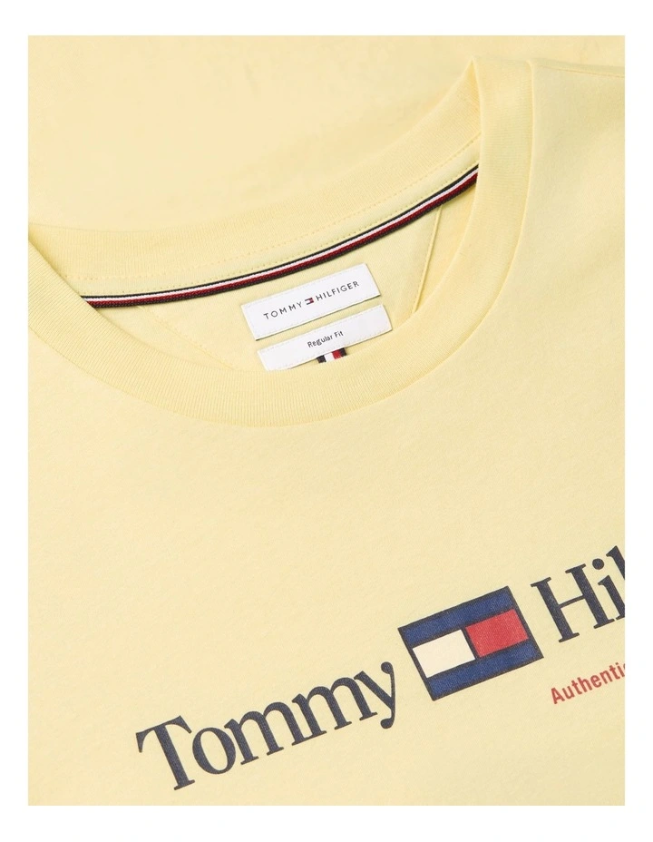 Logo Jersey Crew Neck T-Shirt in Yellow image 5