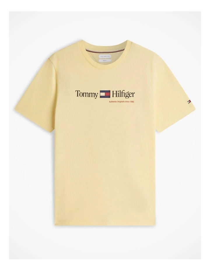 Logo Jersey Crew Neck T-Shirt in Yellow image 6