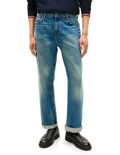 Back Cinch Relaxed Jeans in Blue