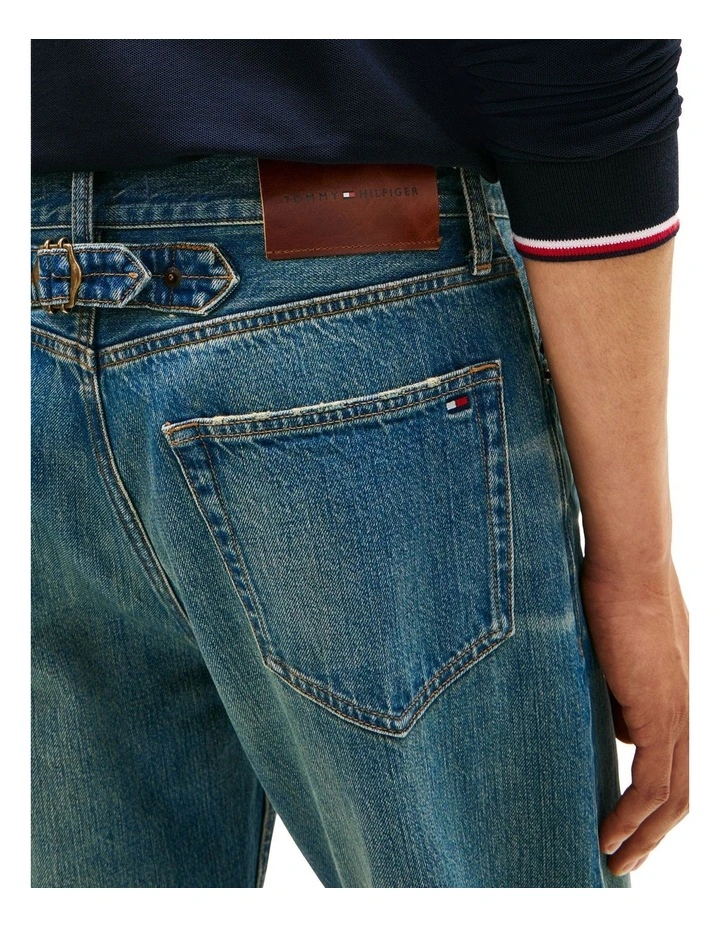 Back Cinch Relaxed Jeans in Blue image 2